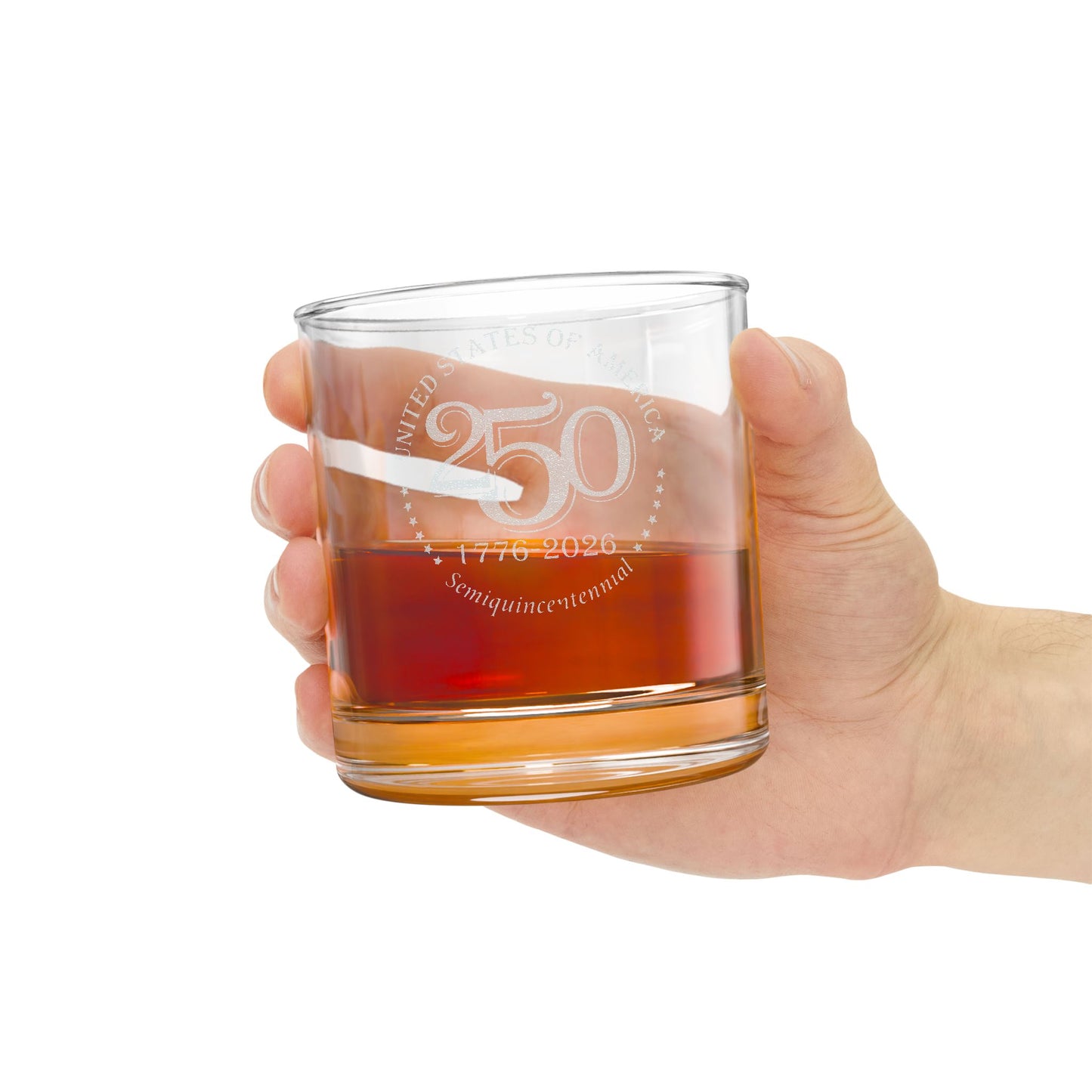 Whiskey Glass — 10.5oz Engraved Rocks Glass (250th Anniversary Design)