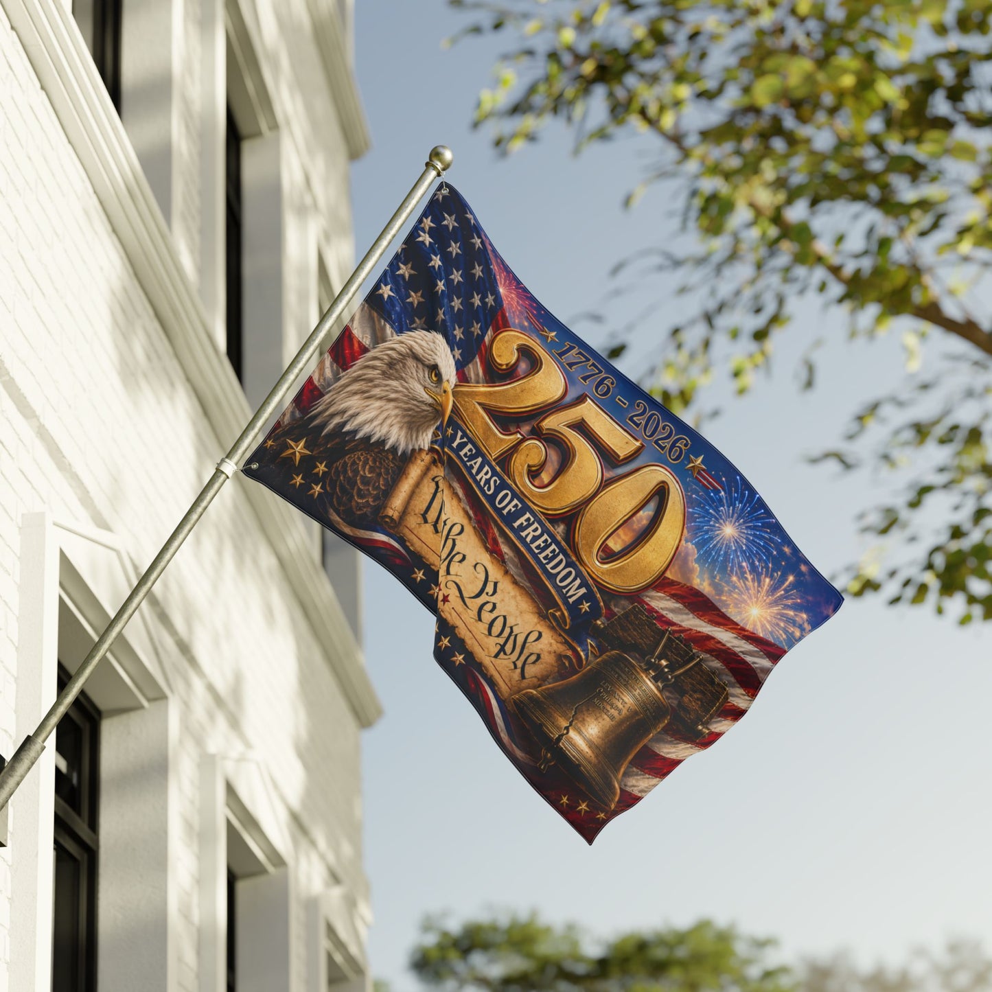 250 Years of Freedom Double-Sided American Flag - "We the People" Patriotic Banner (1776–2026)
