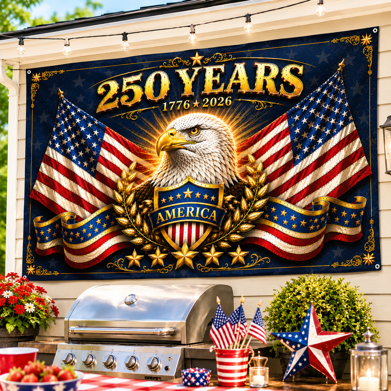 Majestic Eagle Patriotic Flag For America’s 250th Anniversary