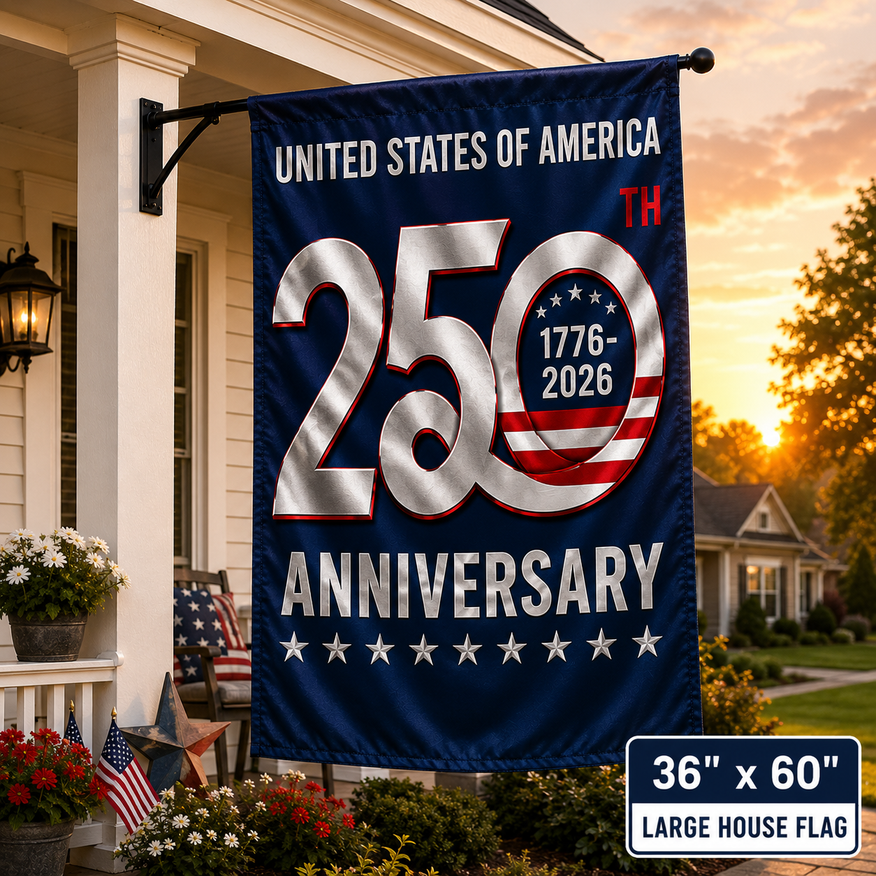 250th United States Anniversary Outdoor Flag — 1776–2026 Celebration Flag