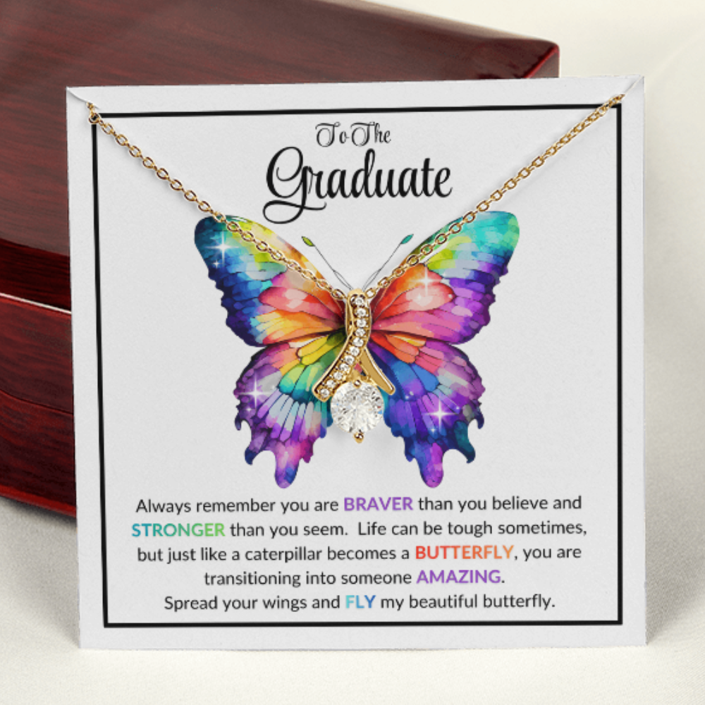 Graduation Gift Butterfly Necklace For Daughter From Mom
