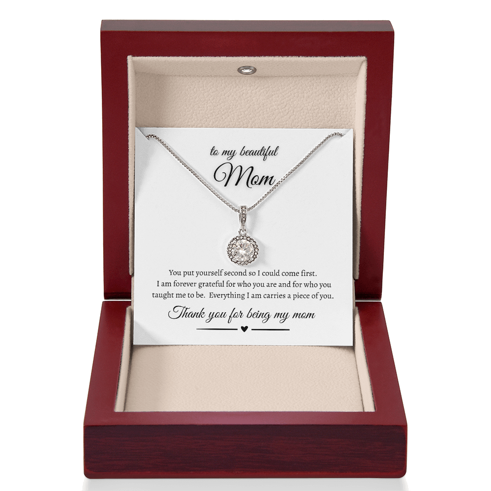 To My Beautiful Mom Eternal Hope Necklace Gift