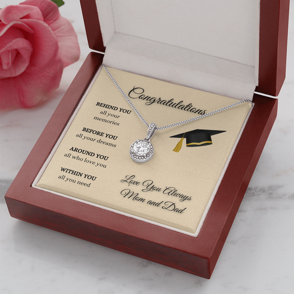 Daughter Graduation Necklace Love From Mom and Dad
