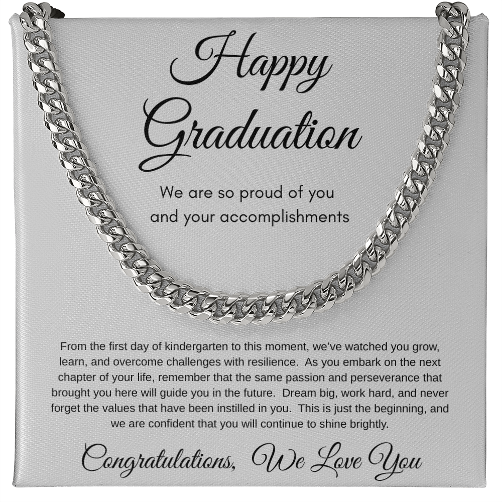 Proud Of You Graduation Cuban Link Necklace Gift For Him