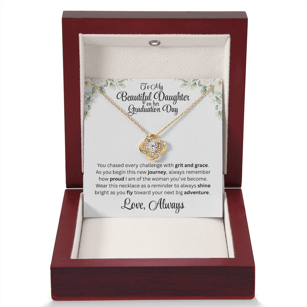Graduation Day Necklace For Daughter With Inspirational Loving Message