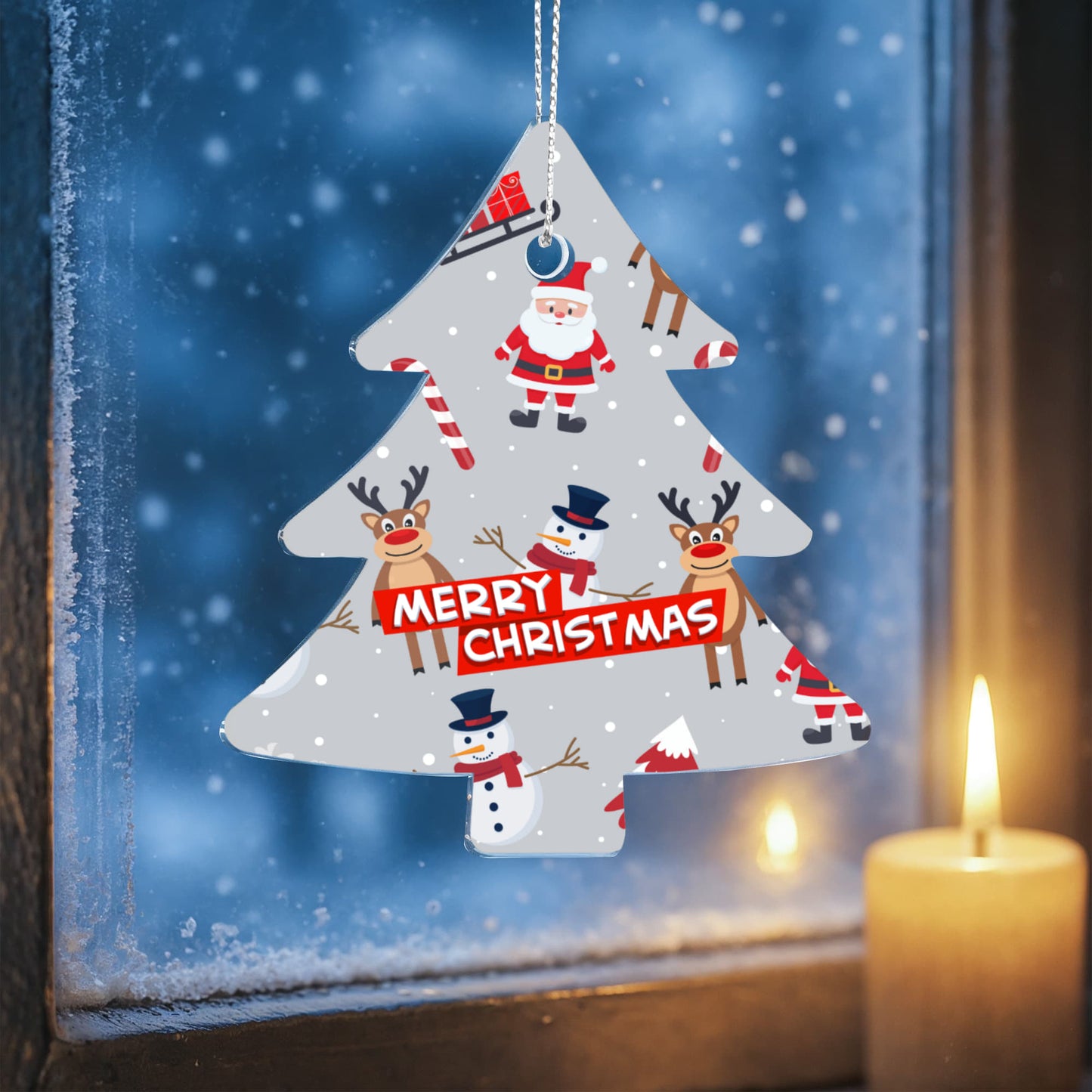 Santa Reindeer Snowman Christmas Tree Ornament Holiday Keepsake
