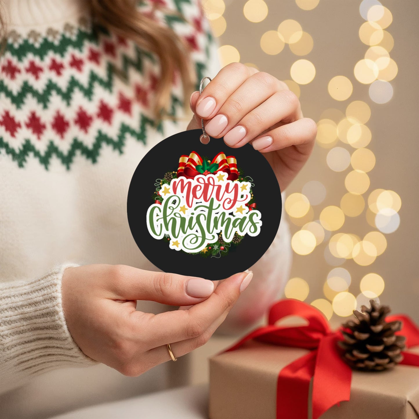 Classic Christmas Wreath Ornament For Holiday Home Décor