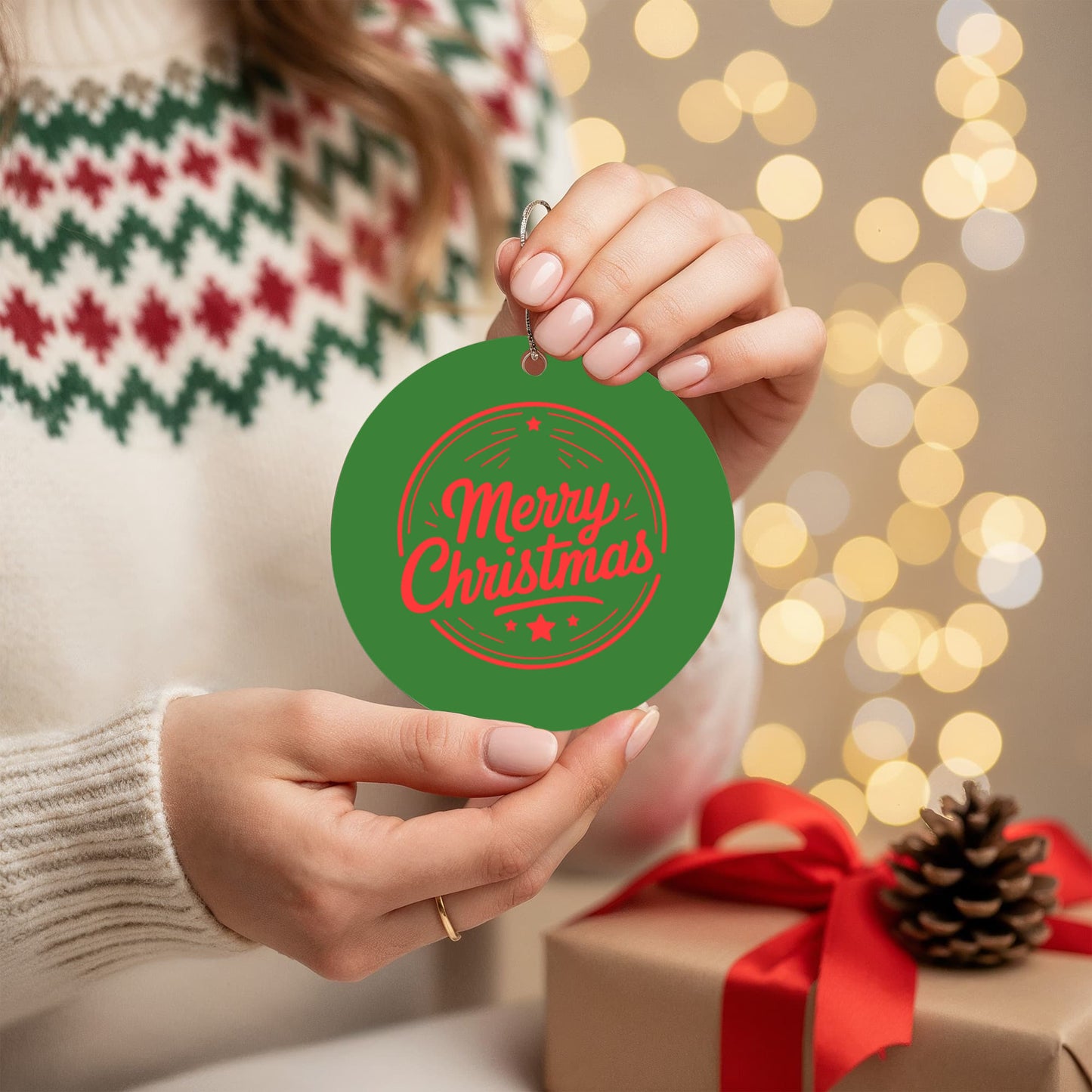 Merry Christmas Acrylic Tree Ornament Holiday Décor Keepsake