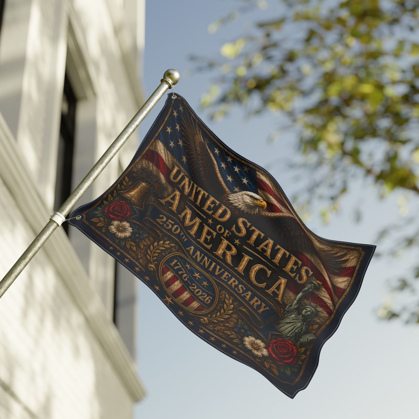 United States of America 250th Anniversary Vintage Flag Patriotic Family Heritage