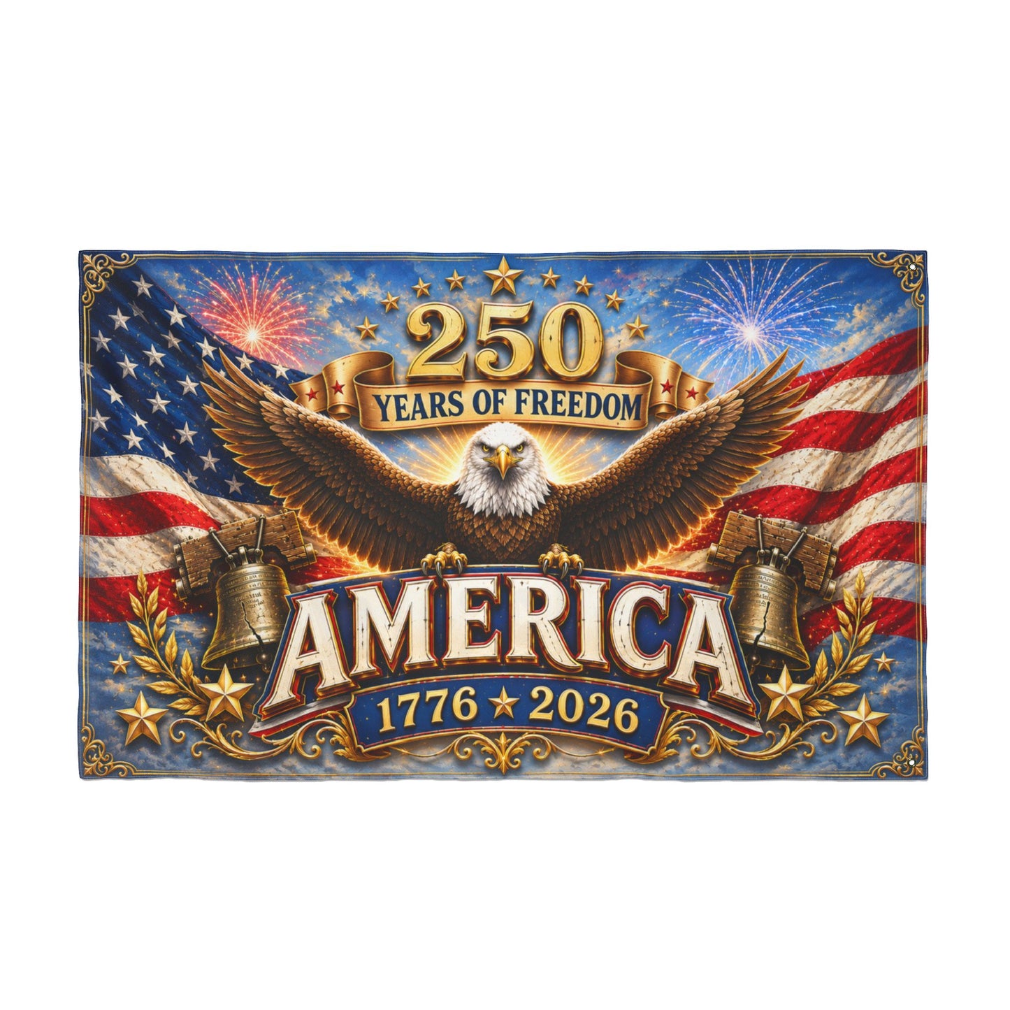 250 Years of Freedom America Flag - 1776–2026 Double-Sided Patriotic Banner