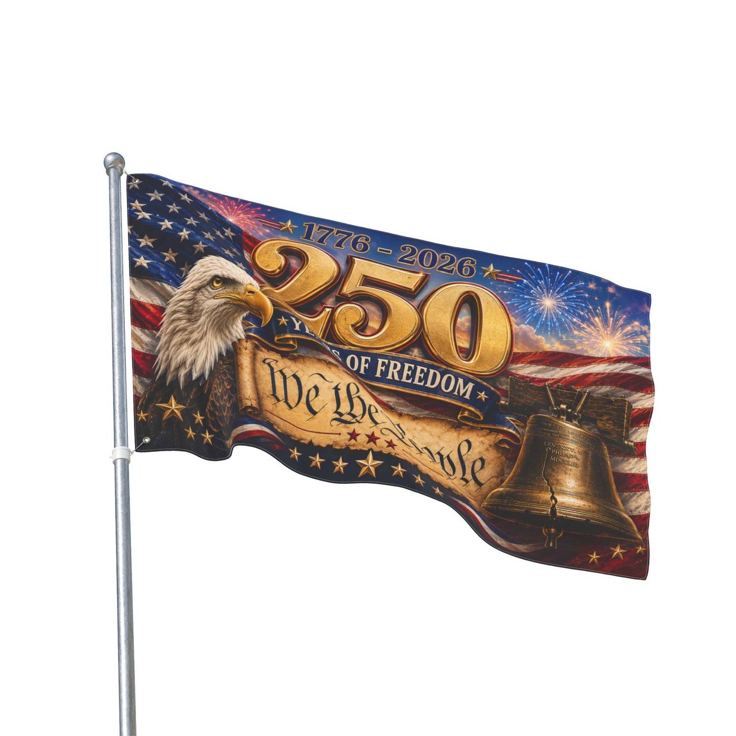 250 Years of Freedom Double-Sided American Flag - "We the People" Patriotic Banner (1776–2026)