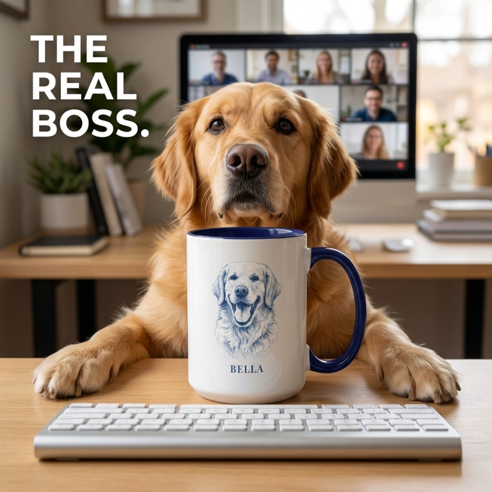 The Heirloom Ink™ Personalized Golden Retriever Portrait Mug