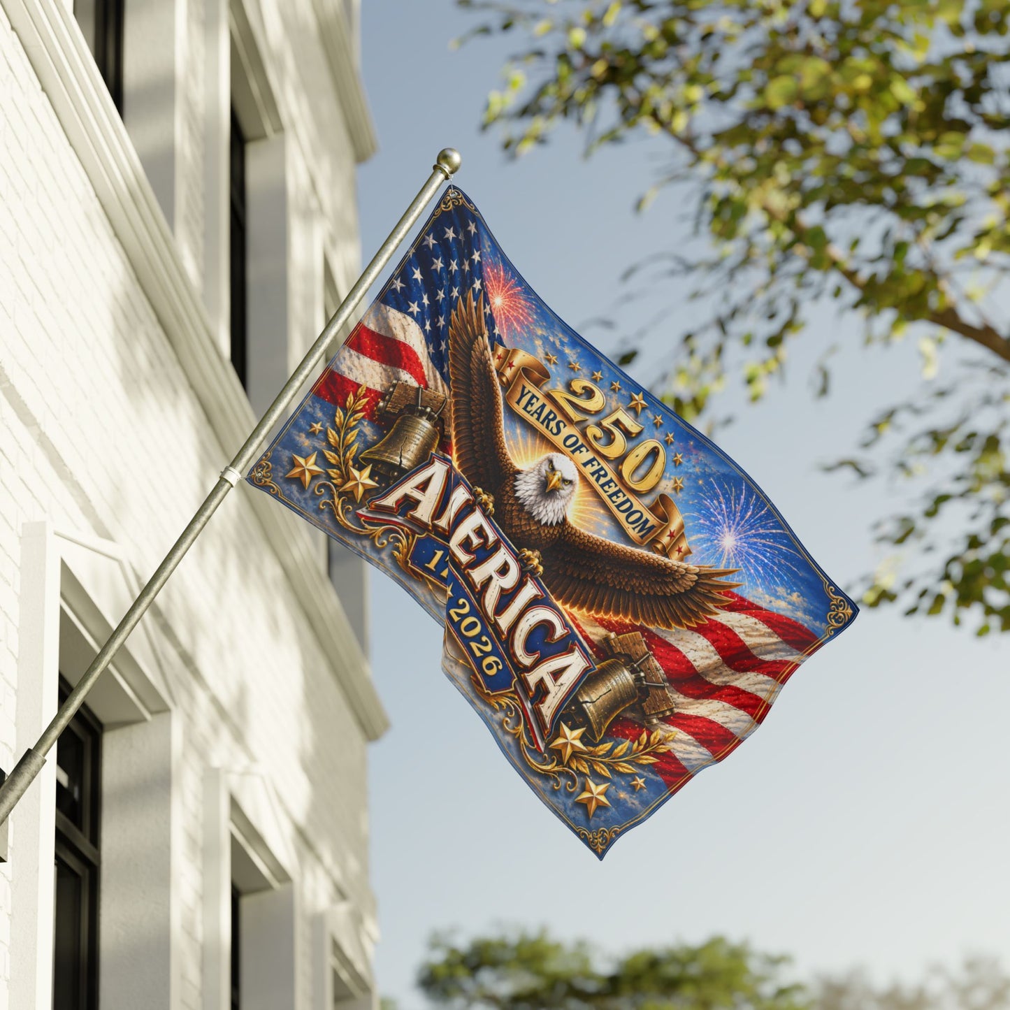 250 Years of Freedom America Flag - 1776–2026 Double-Sided Patriotic Banner