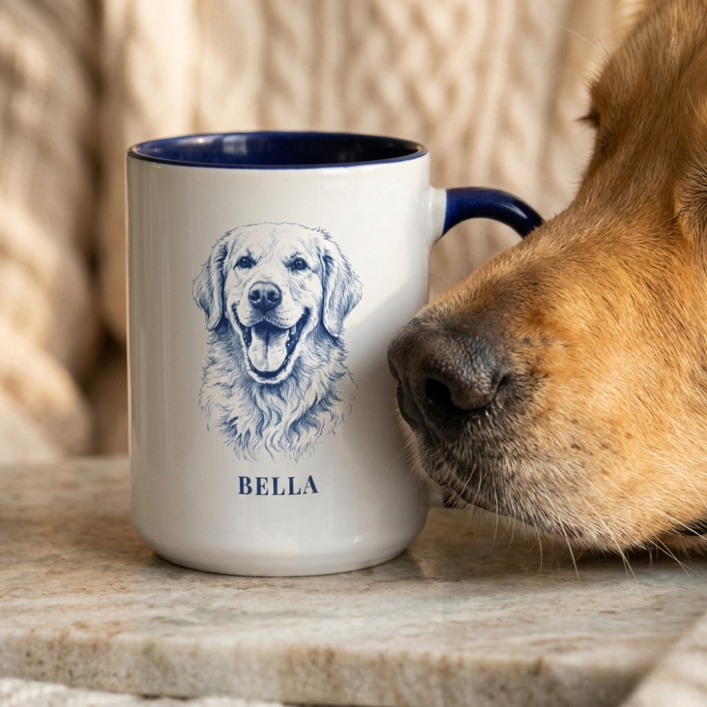 The Heirloom Ink™ Personalized Golden Retriever Portrait Mug