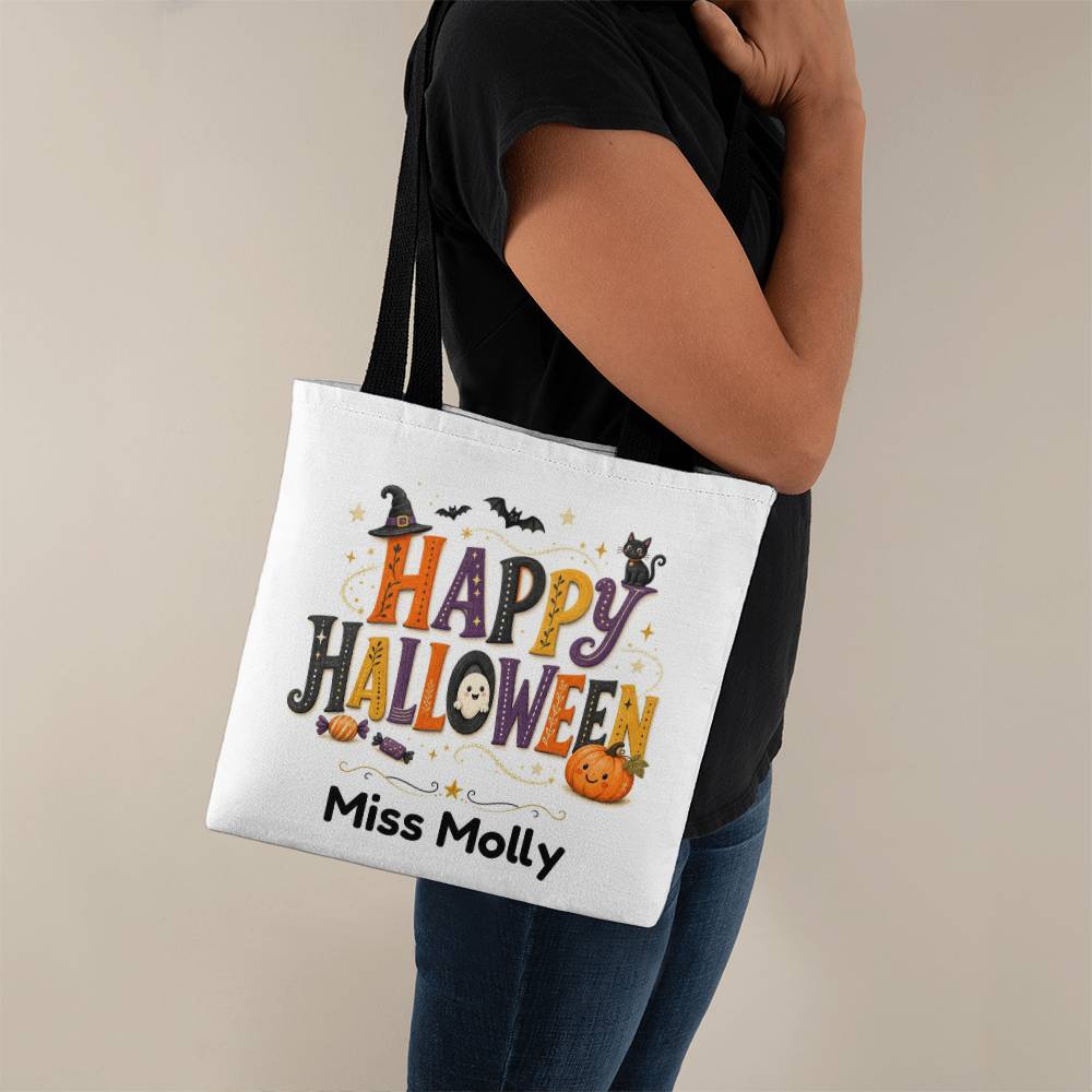 Halloween Personalized Happy Tote Bag