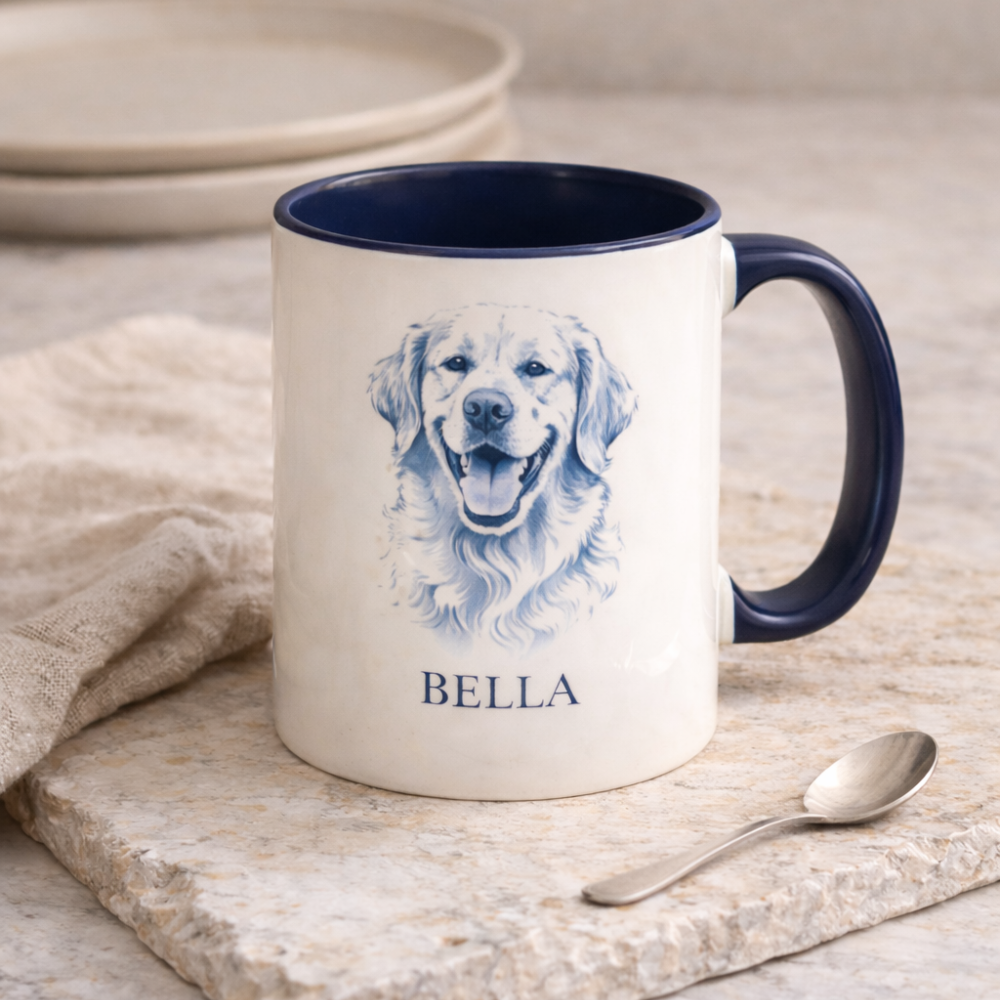 The Heirloom Ink™ Personalized Golden Retriever Portrait Mug