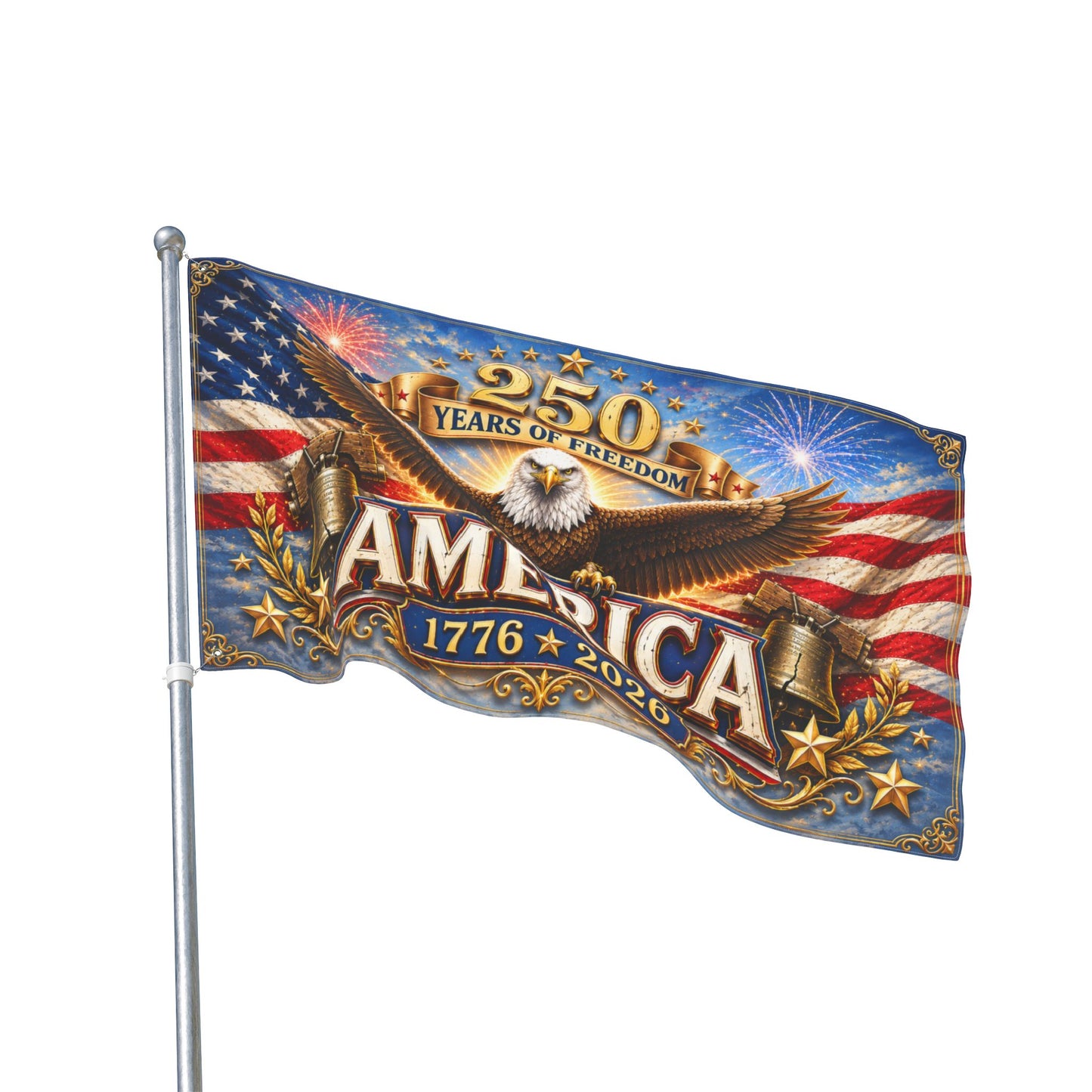250 Years of Freedom America Flag - 1776–2026 Double-Sided Patriotic Banner