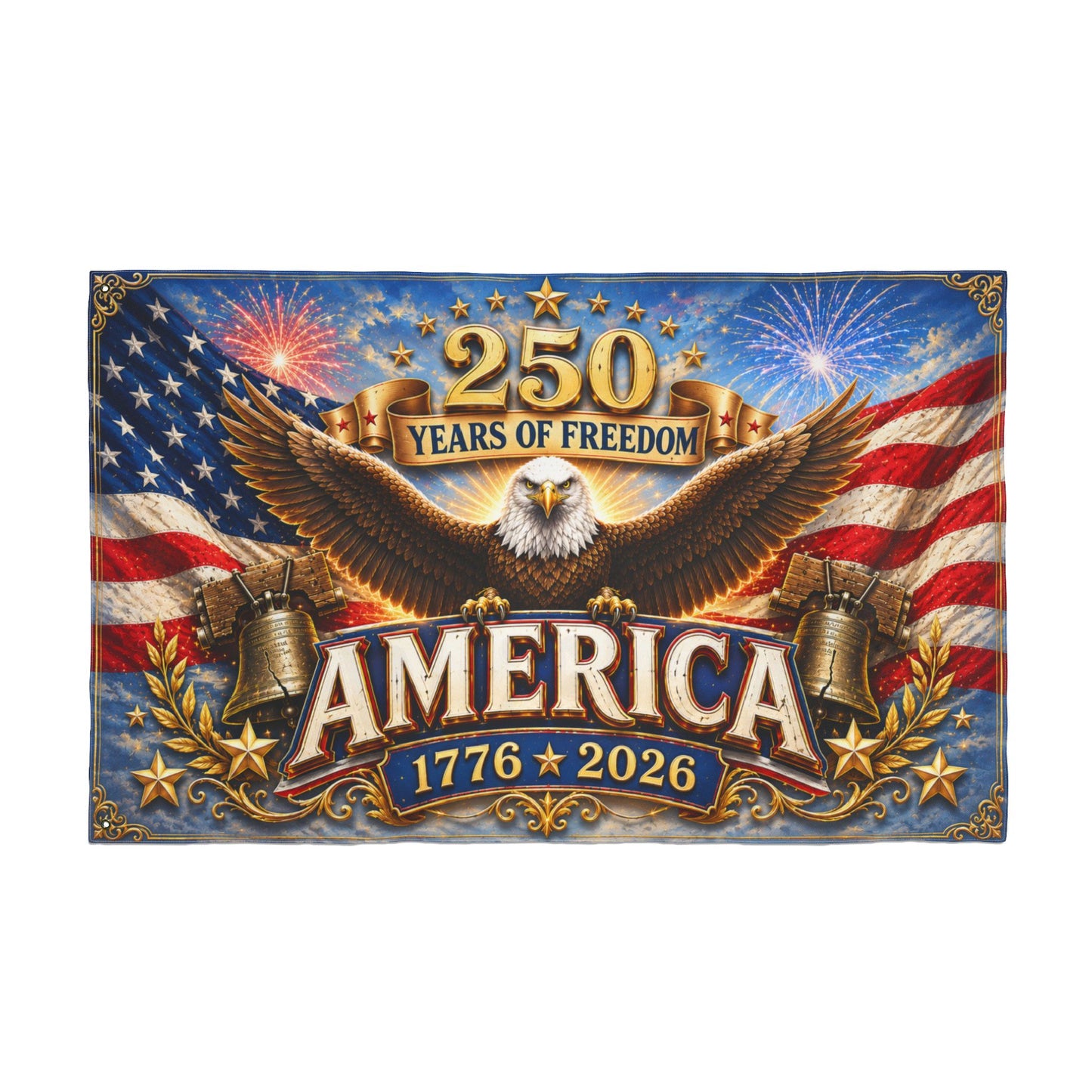 250 Years of Freedom America Flag - 1776–2026 Double-Sided Patriotic Banner