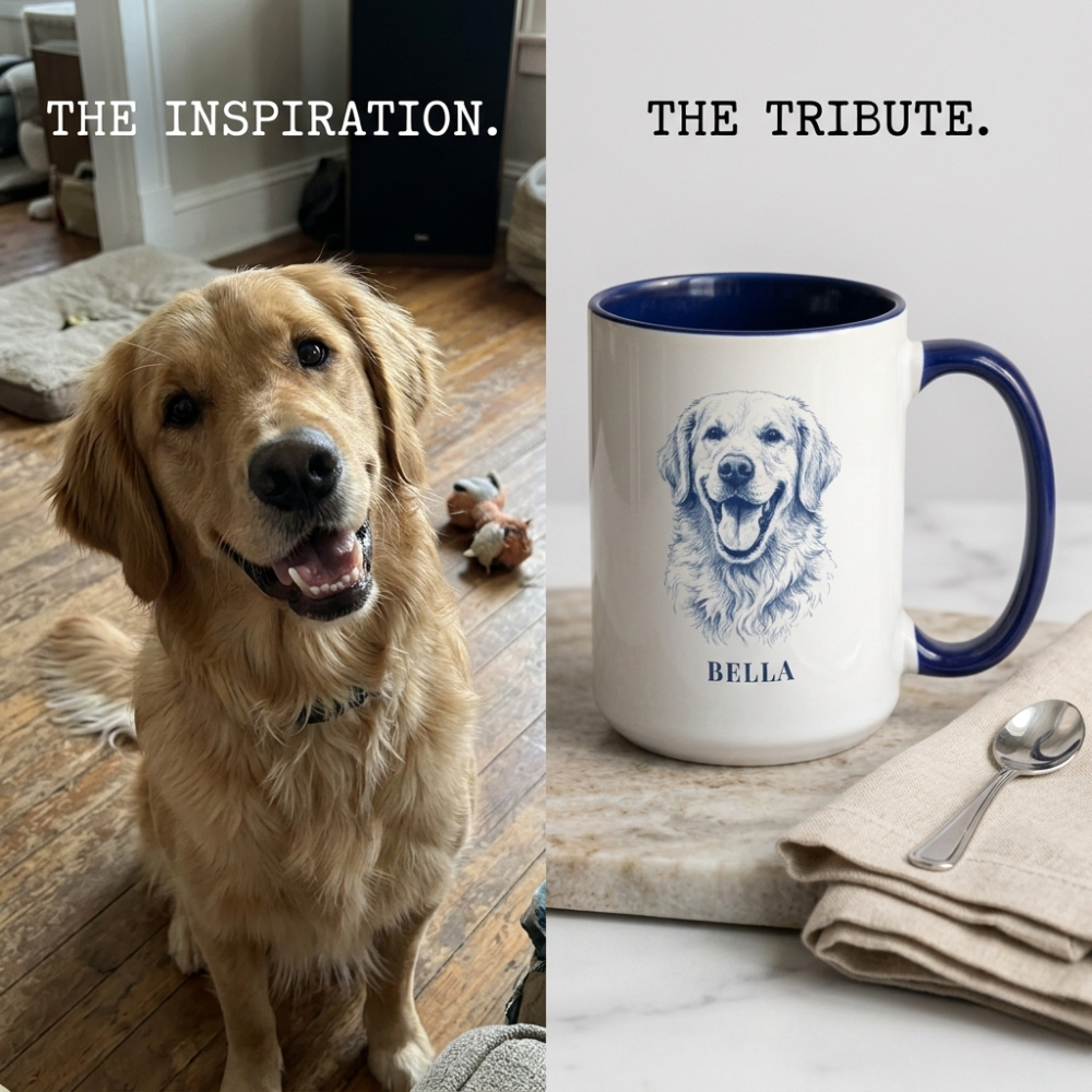 The Heirloom Ink™ Personalized Golden Retriever Portrait Mug