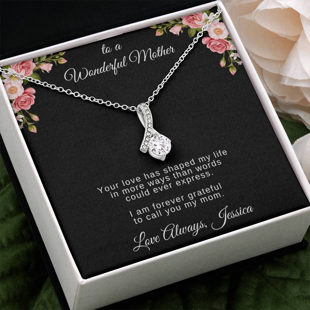 Mother’s Day Necklace Gift – Personalized Message Card for Mom