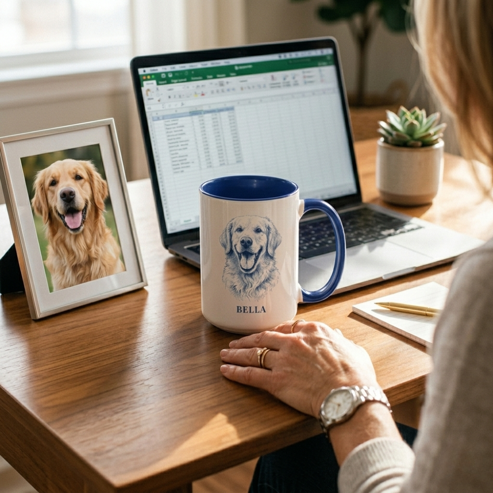 The Heirloom Ink™ Personalized Golden Retriever Portrait Mug