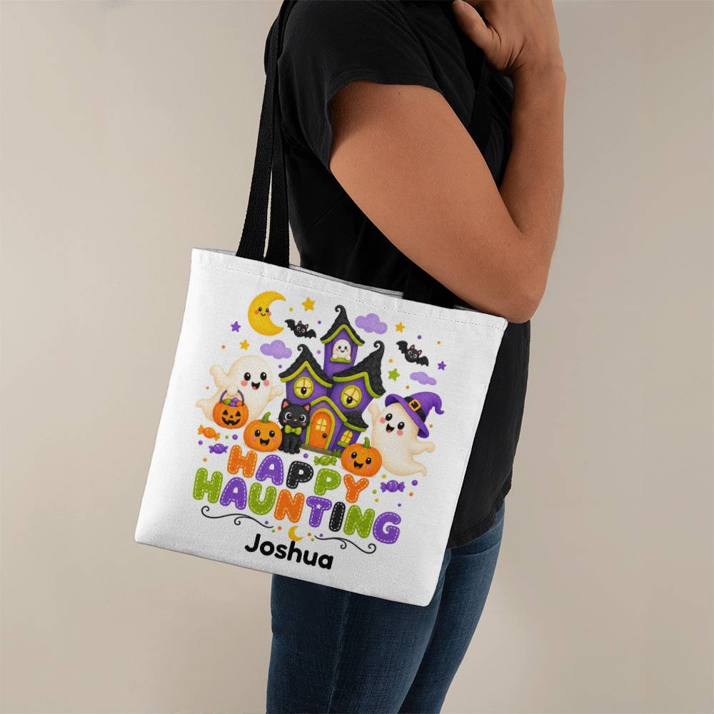 Halloween Personalized  Happy Haunt Tote Bag