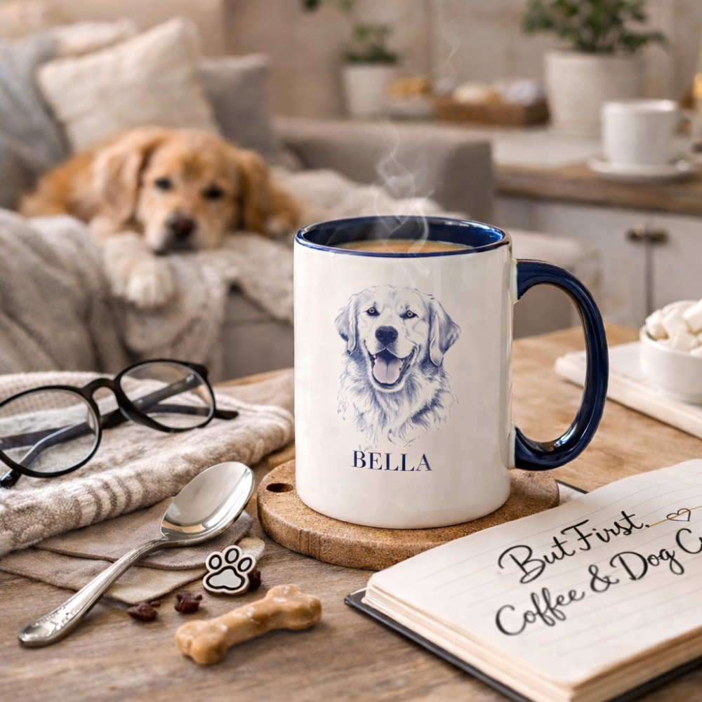 The Heirloom Ink™ Personalized Golden Retriever Portrait Mug