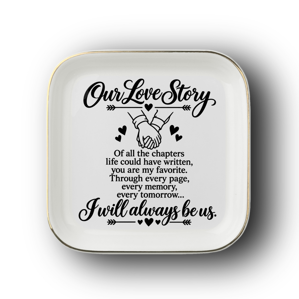 Our Love Story Jewelry Dish, Anniversary Gift for Wife Husband, Romantic Couples Keepsake, Wedding Valentine Gift