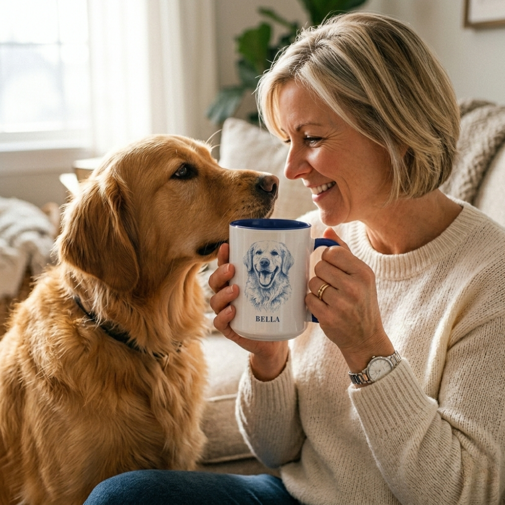 The Heirloom Ink™ Personalized Golden Retriever Portrait Mug