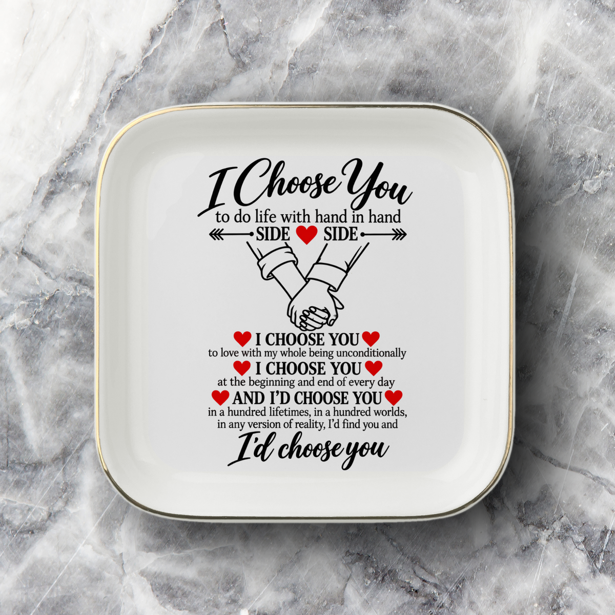 I Choose You Jewelry Dish, Romantic Gift for Wife Husband, Anniversary Wedding Gift, Couples Keepsake, Valentine Gift