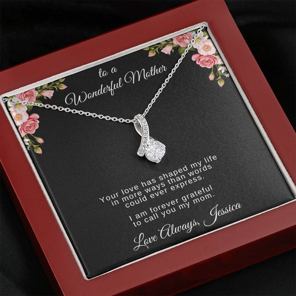 Mother’s Day Necklace Gift – Personalized Message Card for Mom