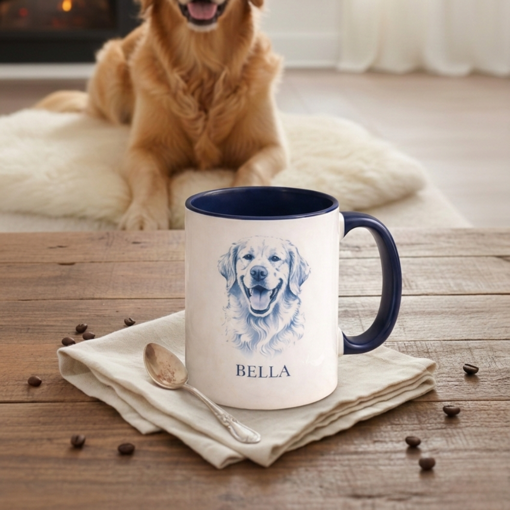 The Heirloom Ink™ Personalized Golden Retriever Portrait Mug