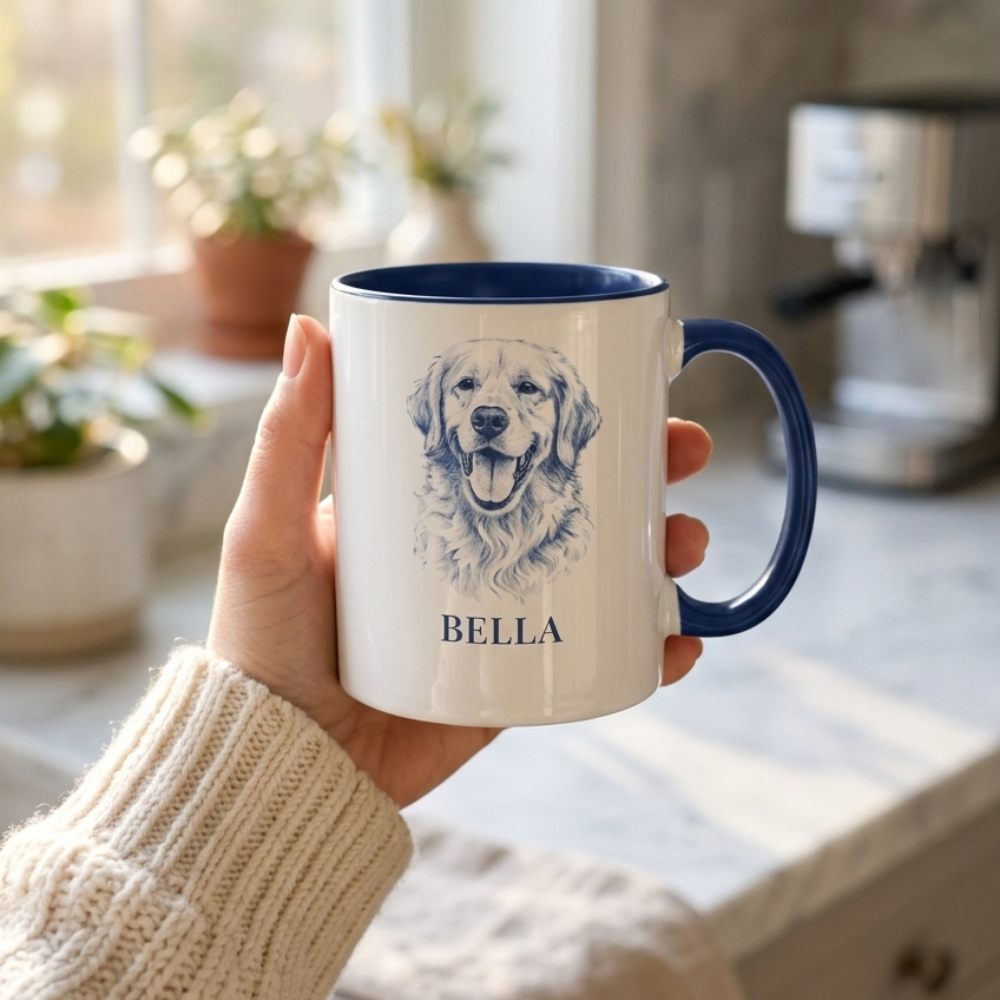 The Heirloom Ink™ Personalized Golden Retriever Portrait Mug