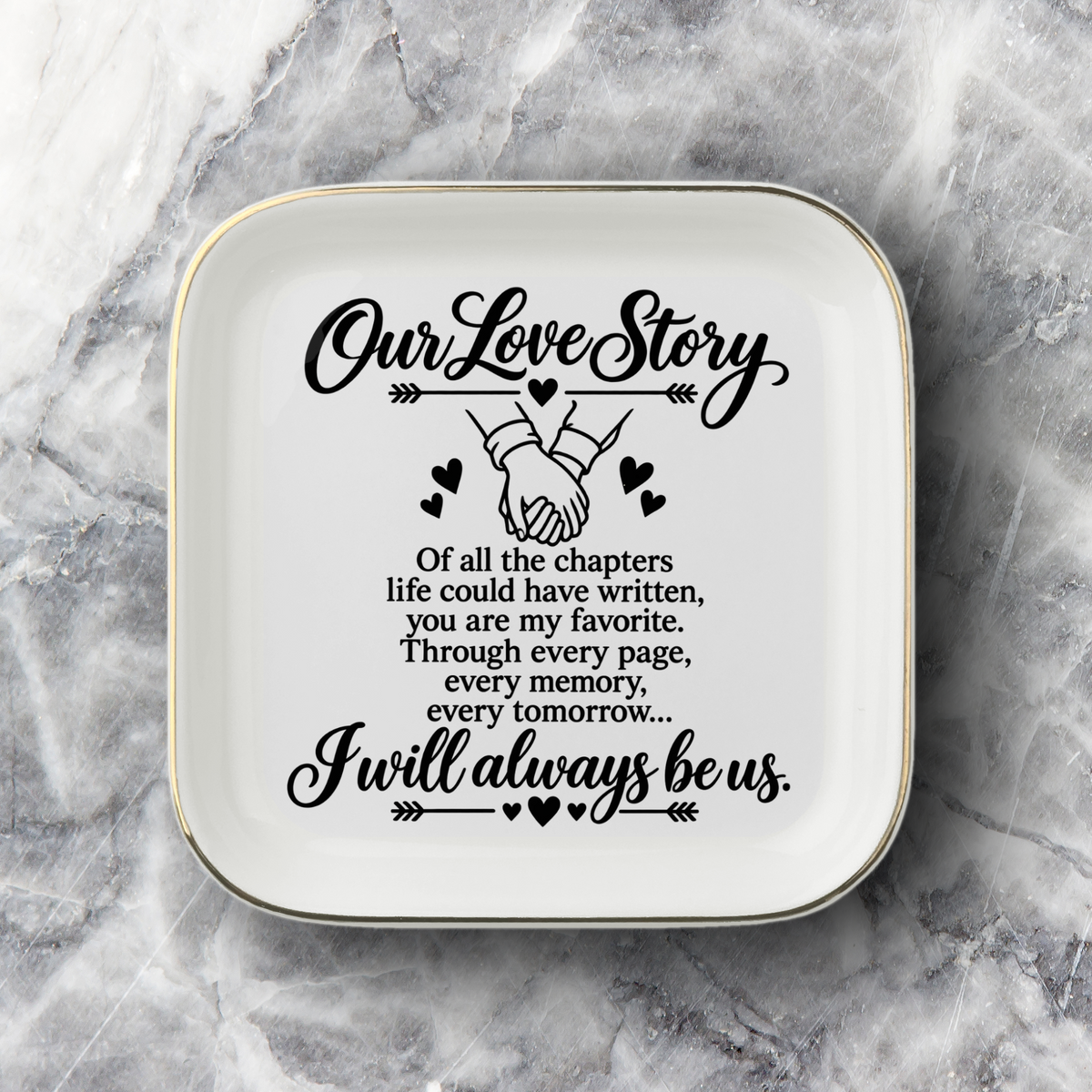 Our Love Story Jewelry Dish, Anniversary Gift for Wife Husband, Romantic Couples Keepsake, Wedding Valentine Gift