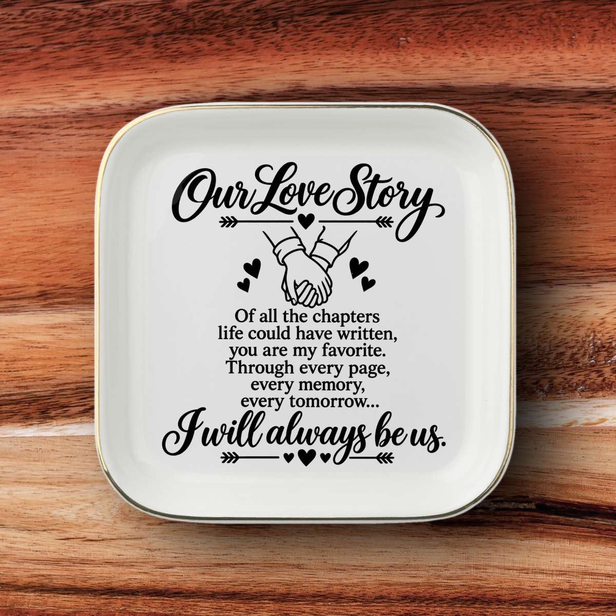 Our Love Story Jewelry Dish, Anniversary Gift for Wife Husband, Romantic Couples Keepsake, Wedding Valentine Gift