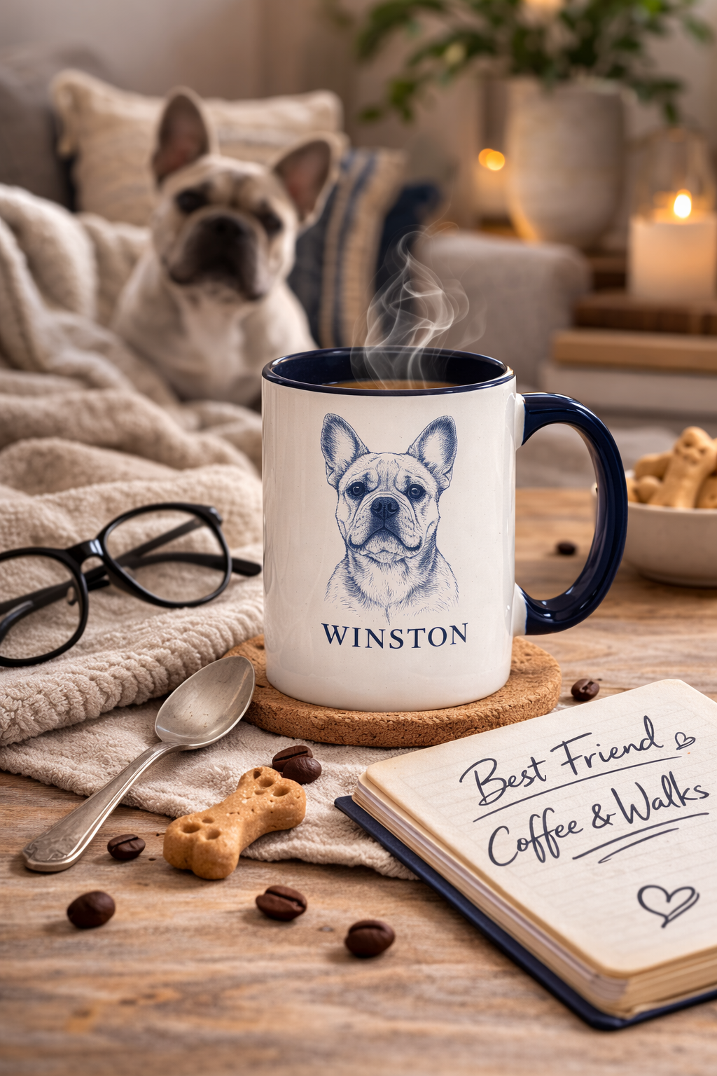 The Heirloom Ink™ Personalized French Bulldog Portrait Mug