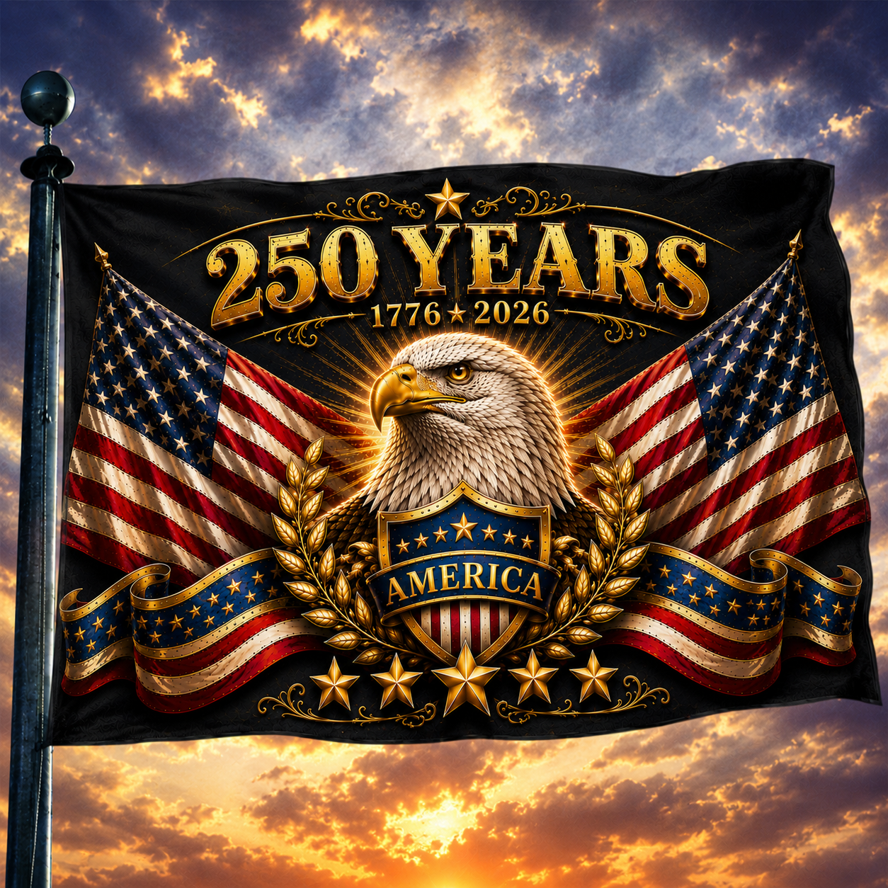 Majestic Eagle Patriotic Flag For America’s 250th Anniversary