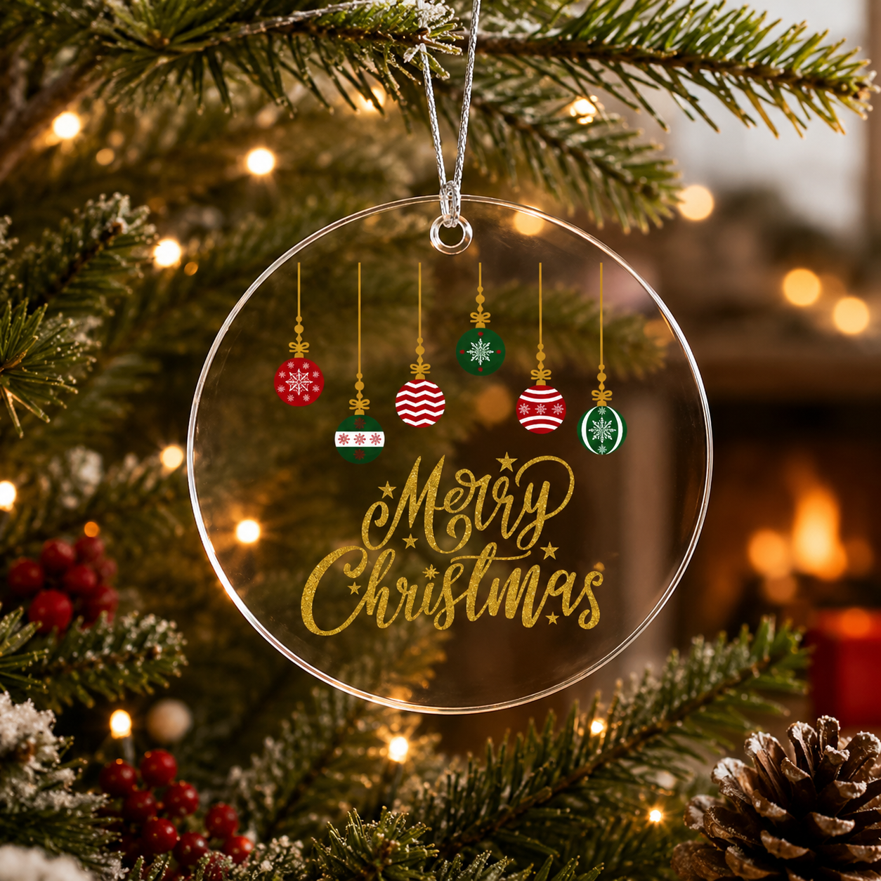 Clear Acrylic Merry Christmas Ornament For Holiday Traditions