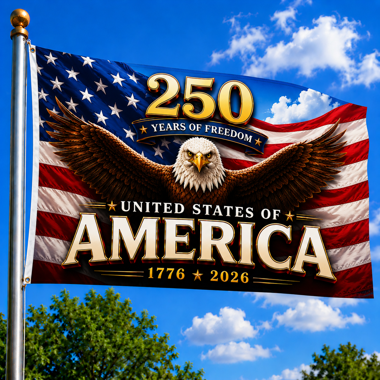 American Eagle Freedom Flag For 250th Anniversary Celebration