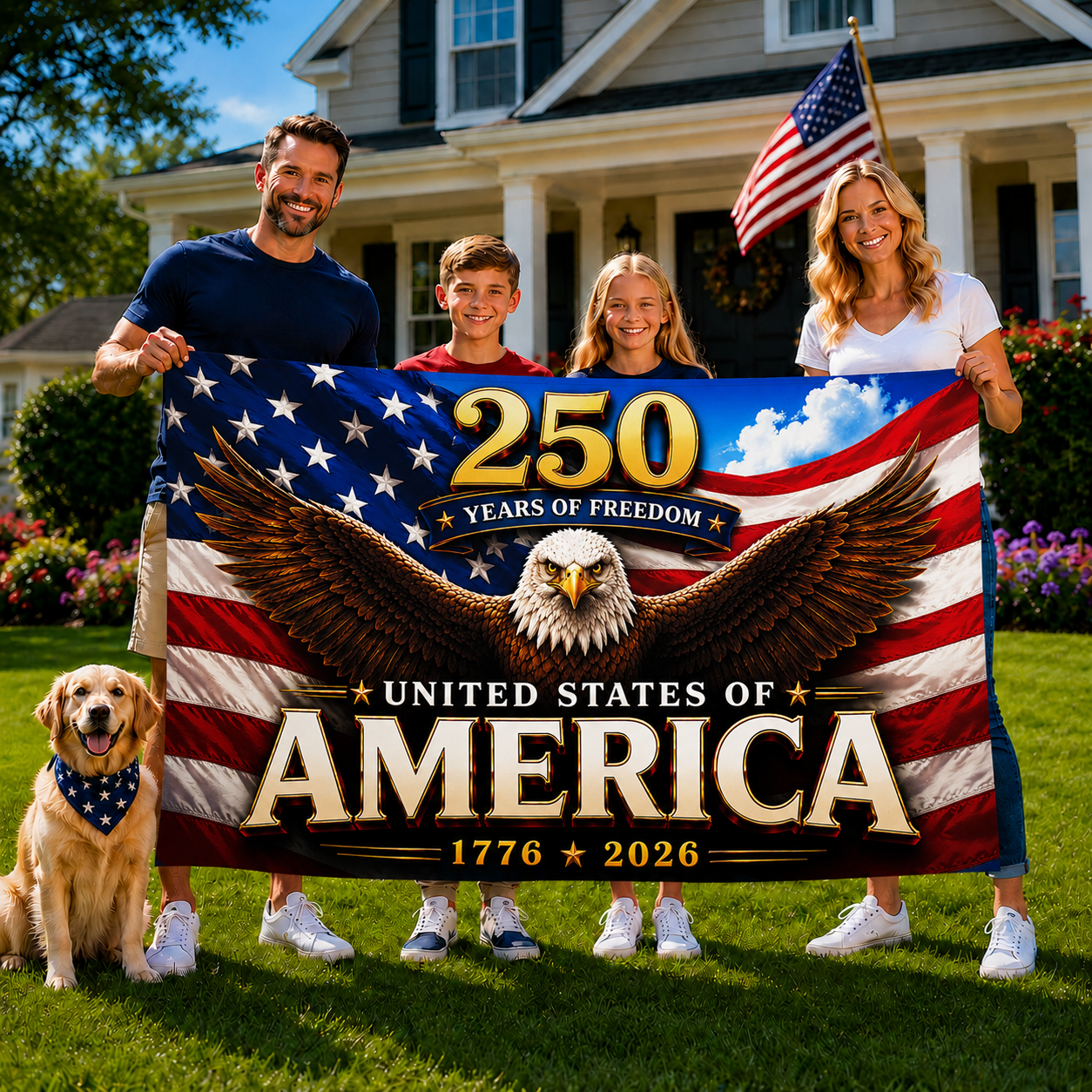 American Eagle Freedom Flag For 250th Anniversary Celebration