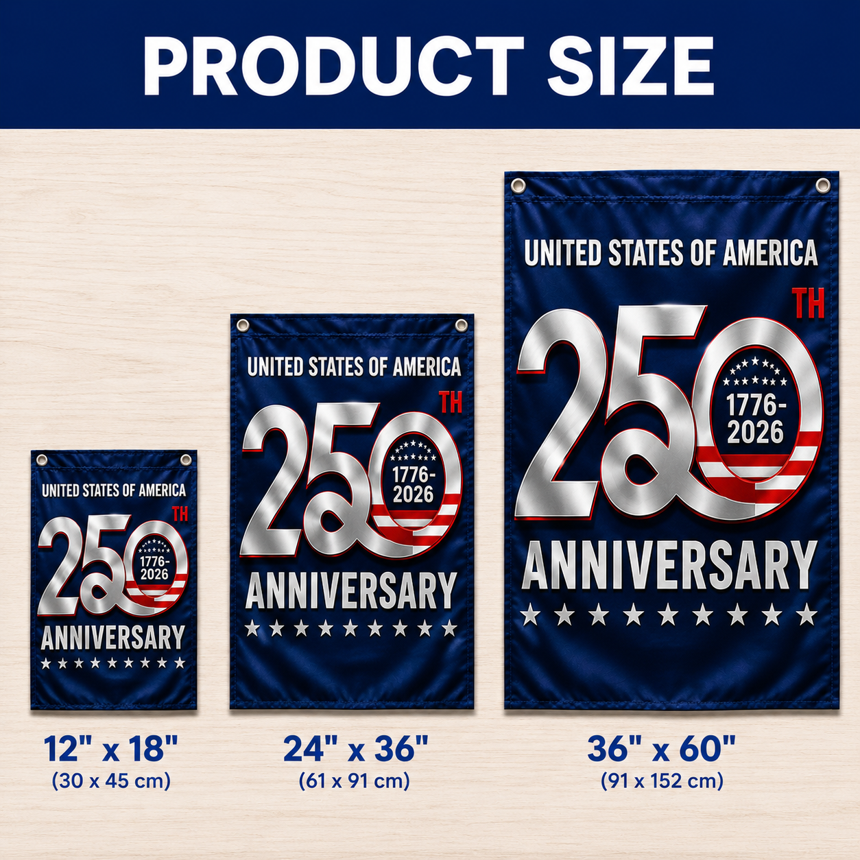 250th United States Anniversary Outdoor Flag — 1776–2026 Celebration Flag