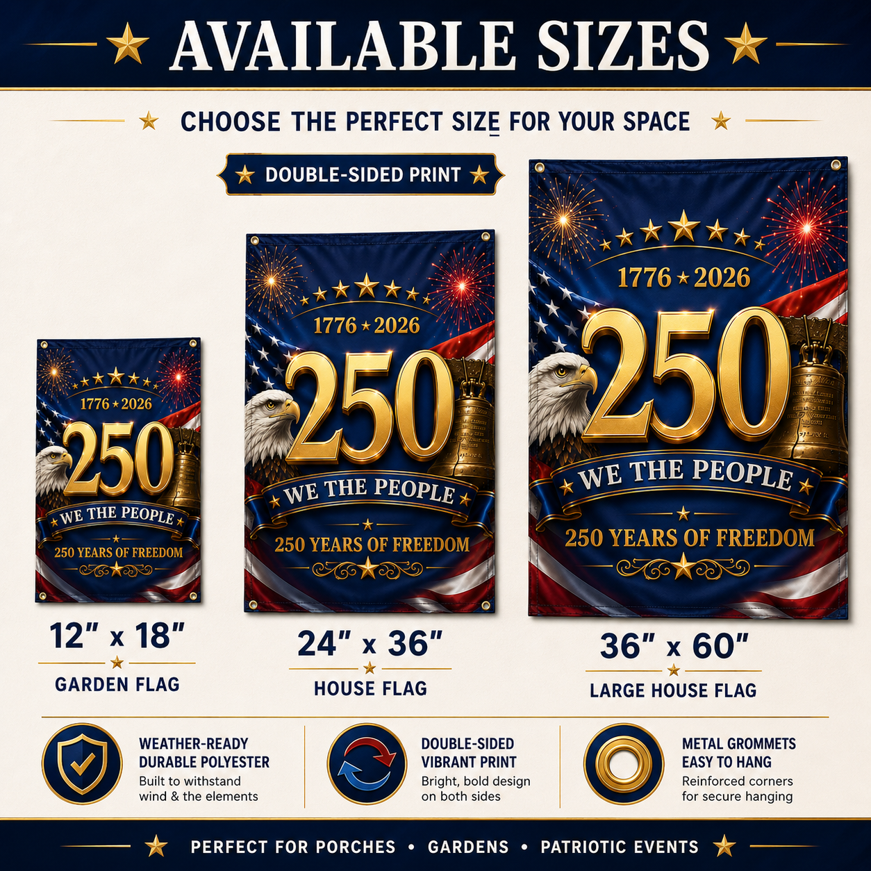 250th Anniversary Patriotic Flag  "We The People"