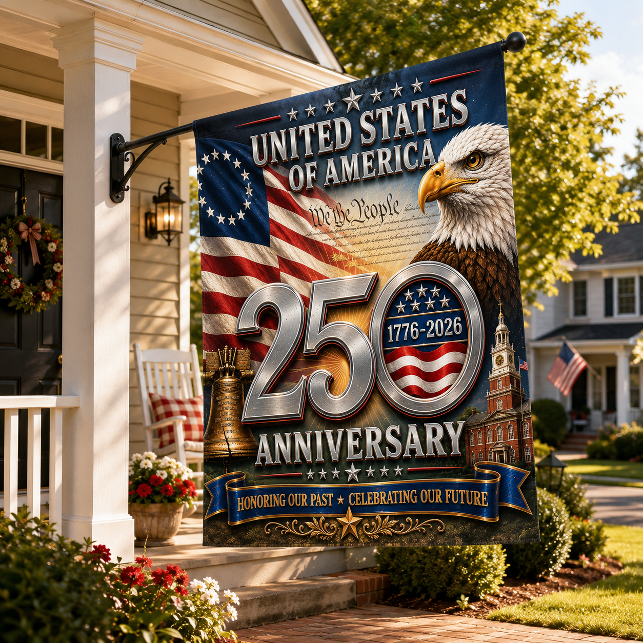 America 250 Anniversary Flag Celebrating Freedom And Family