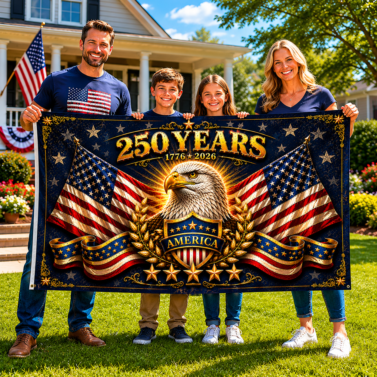 Majestic Eagle Patriotic Flag For America’s 250th Anniversary
