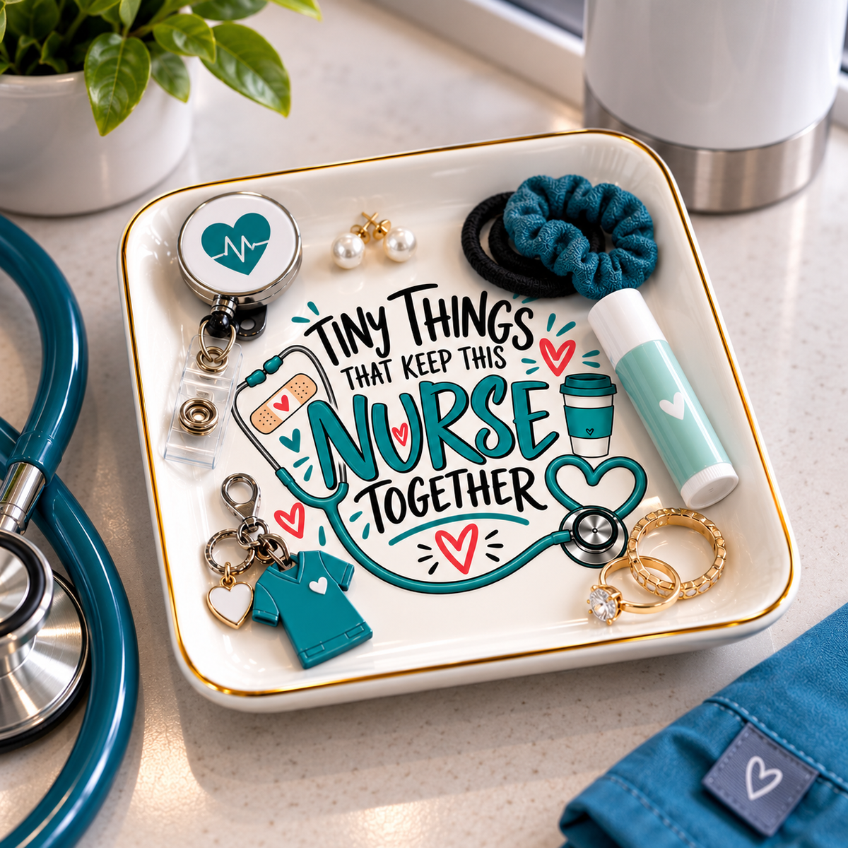 Tiny Things That Keep This Nurse Together Jewelry Dish