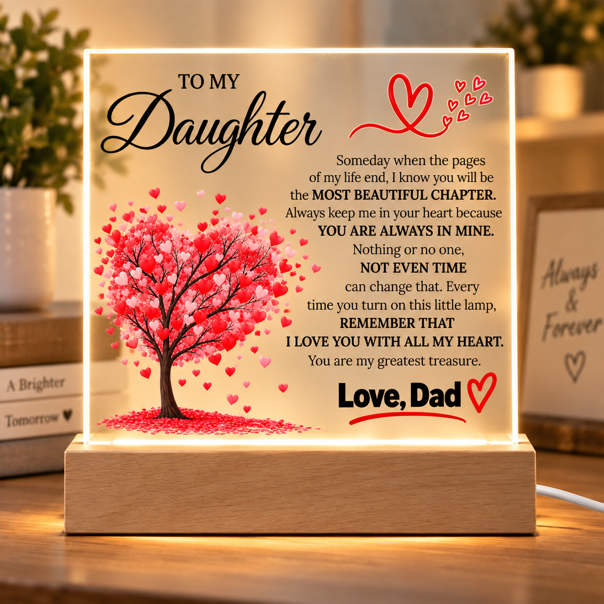 To My Daughter Acrylic Plaque – Most Beautiful Chapter Gift From Dad