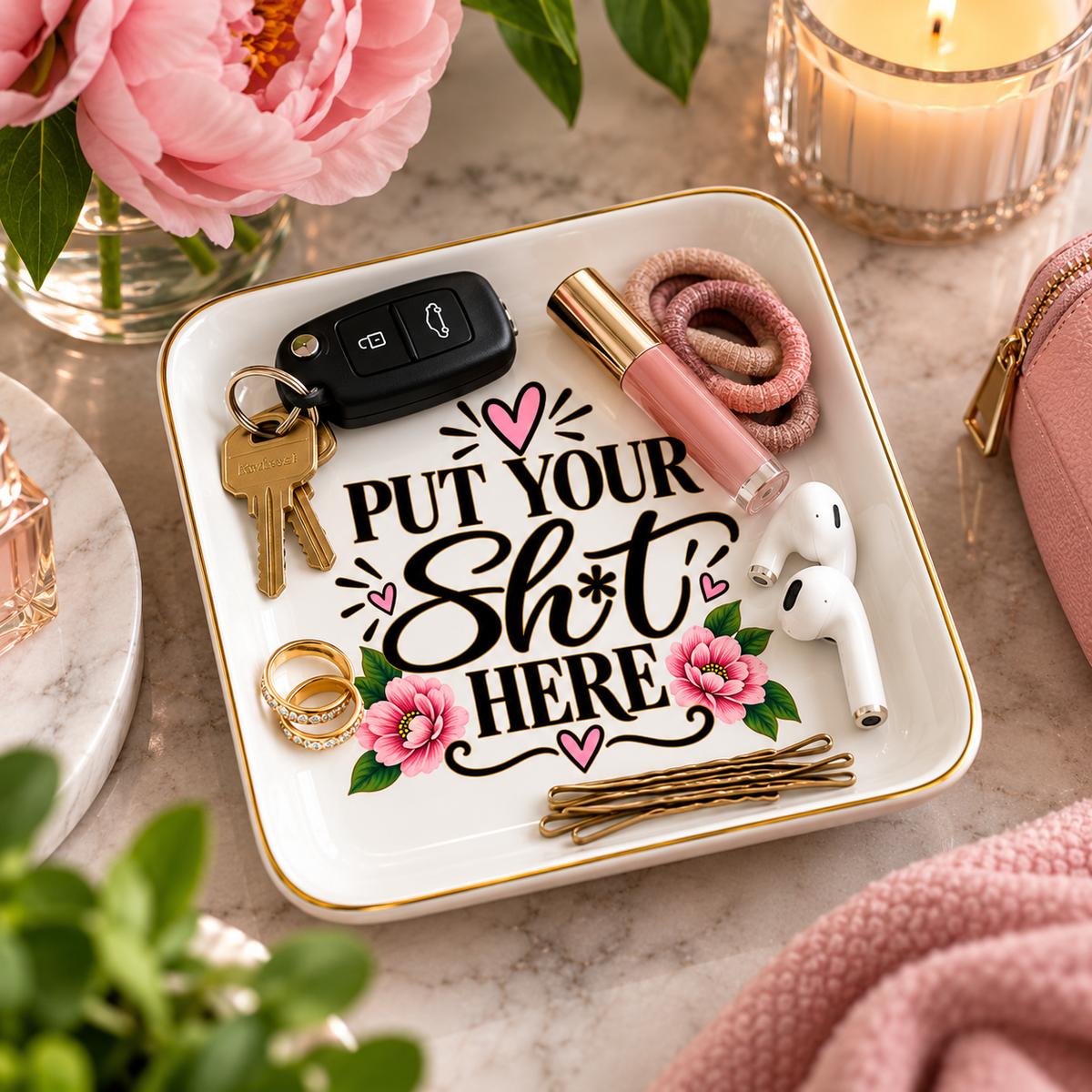 Put Your Sh*t Here Gold-Trimmed Jewelry Dish