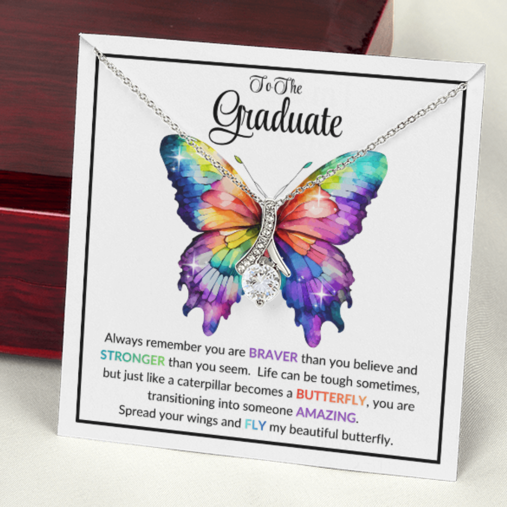 Graduation Gift Butterfly Necklace For Daughter From Mom