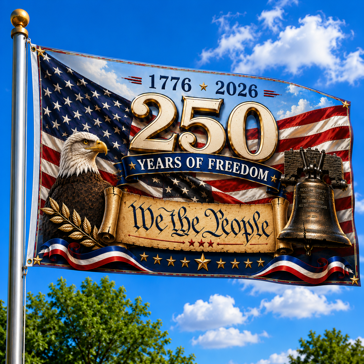 We The People Patriotic Flag Celebrating American Freedom