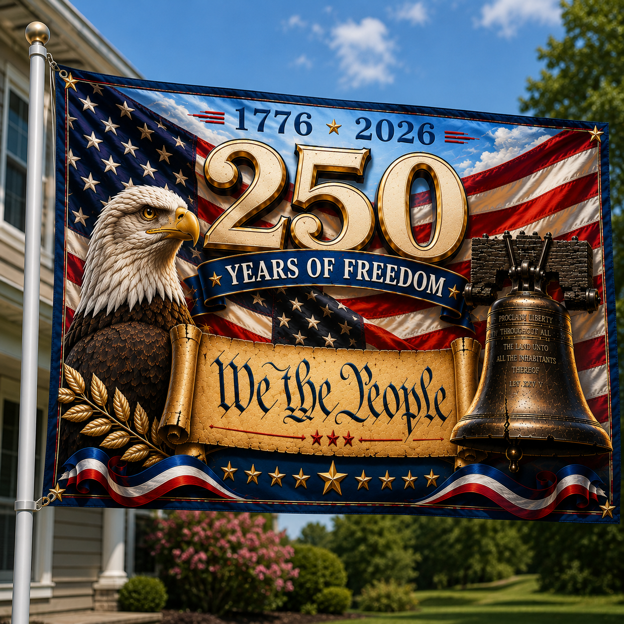 We The People Patriotic Flag Celebrating American Freedom